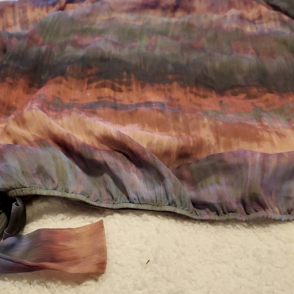 Democracy Side Tie Elbow Sleeve Tie Dye Top - Picture 12 of 12